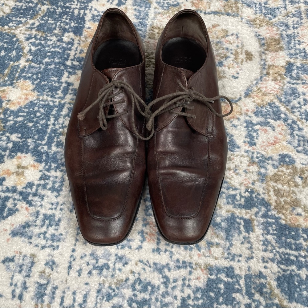 Hugo Boss Dark Brown Leather Oxfords